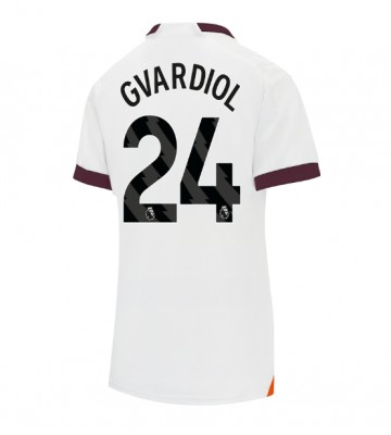 Manchester City Josko Gvardiol #24 Koszulka Wyjazdowych Kobiety 2023-24 Krótki Rękaw